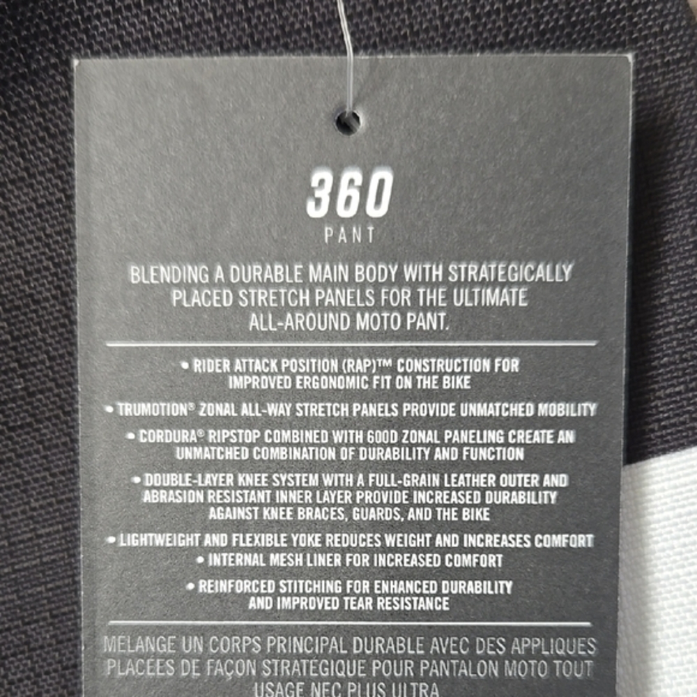Fox Racing 360 Black and White Men's Pants - Picture 4 of 7